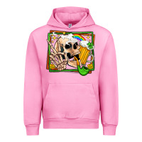 Fuchsia Pink st patricks day peace skull Urban Hoodie - Jasminsmagicworld