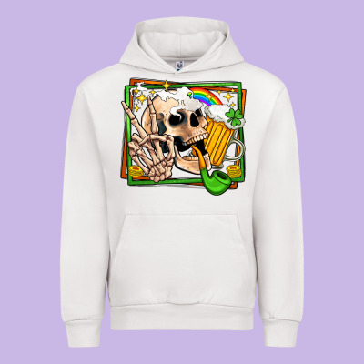 St Patricks Day Peace Skull Urban Hoodie Designed By Jasminsmagicworld