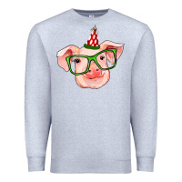 Heather Grey pig christmas Premium Sweatshirt - RanaPortraitStore