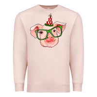 Pale Pink pig christmas Premium Sweatshirt - RanaPortraitStore