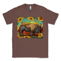 Chestnut western bison with sunset background Classic Tee - RanaPortraitStore
