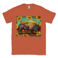Copper western bison with sunset background Classic Tee - RanaPortraitStore