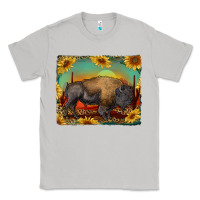 Moon Dust western bison with sunset background Classic Tee - RanaPortraitStore