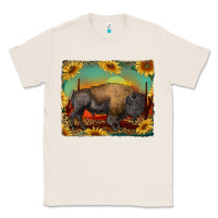 Natural western bison with sunset background Classic Tee - RanaPortraitStore
