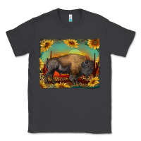 Smoke western bison with sunset background Classic Tee - RanaPortraitStore