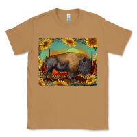 Toasted Coconut western bison with sunset background Classic Tee - RanaPortraitStore