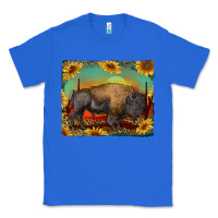 True Royal western bison with sunset background Classic Tee - RanaPortraitStore