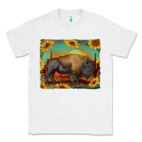 White western bison with sunset background Classic Tee - RanaPortraitStore
