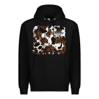 Black leopard cowhide background Premium Hoodie - RanaPortraitStore