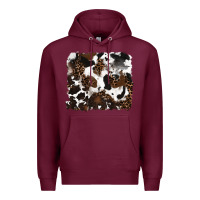 Burgundy leopard cowhide background Premium Hoodie - RanaPortraitStore