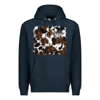Navy leopard cowhide background Premium Hoodie - RanaPortraitStore