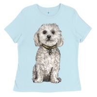 Baby Blue bichon frise dog Ladies Tee - BarkalooDesign