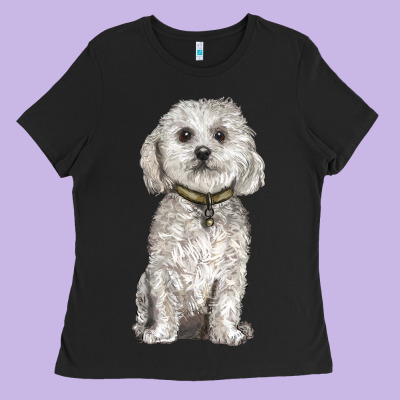 Bichon Frise Dog Ladies Tee Designed By Barkaloodesign