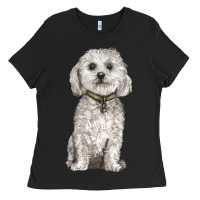 Black bichon frise dog Ladies Tee - BarkalooDesign