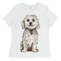 White bichon frise dog Ladies Tee - BarkalooDesign