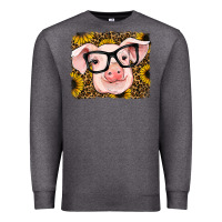 Charcoal Heather sunflowers pig Premium Sweatshirt - RanaPortraitStore