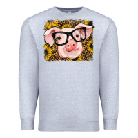 Heather Grey sunflowers pig Premium Sweatshirt - RanaPortraitStore