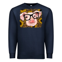 Navy sunflowers pig Premium Sweatshirt - RanaPortraitStore