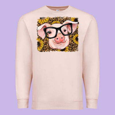 Sunflowers Pig Premium Sweatshirt Designed By Ranaportraitstore