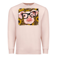 Pale Pink sunflowers pig Premium Sweatshirt - RanaPortraitStore