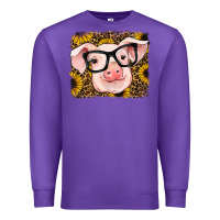Purple sunflowers pig Premium Sweatshirt - RanaPortraitStore
