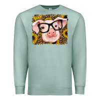 Seafoam sunflowers pig Premium Sweatshirt - RanaPortraitStore