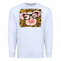 White sunflowers pig Premium Sweatshirt - RanaPortraitStore