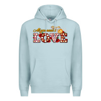 Blue Mist all you need is love Premium Hoodie - AdoDesignShop