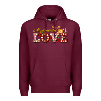 Burgundy all you need is love Premium Hoodie - AdoDesignShop