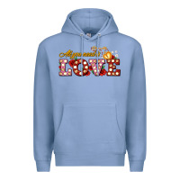 Colony Blue all you need is love Premium Hoodie - AdoDesignShop