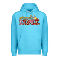Ocean Blue all you need is love Premium Hoodie - AdoDesignShop