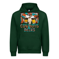 Forest Green cowboys and beers Urban Hoodie - NancyCooperArtShop