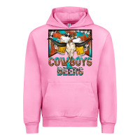 Fuchsia Pink cowboys and beers Urban Hoodie - NancyCooperArtShop