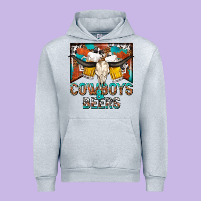 Cowboys And Beers Urban Hoodie Designed By Nancycooperartshop