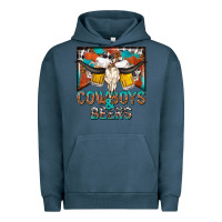 Pigment Midnight Navy cowboys and beers Urban Hoodie - NancyCooperArtShop