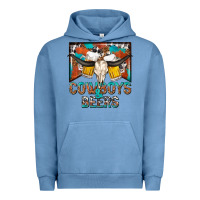 Pigment Pebble Blue cowboys and beers Urban Hoodie - NancyCooperArtShop