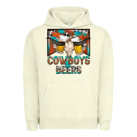 Pigment Pistachio cowboys and beers Urban Hoodie - NancyCooperArtShop