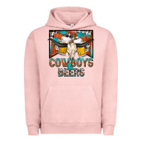 Pigment Salmon cowboys and beers Urban Hoodie - NancyCooperArtShop