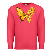 Flowers And Childhood Cancer Ribbon Butterfly Premium Sweatshirt | Teevron