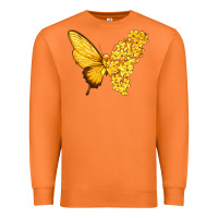 Carrot flowers and childhood cancer ribbon butterfly Premium Sweatshirt - texasbilliewilder