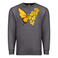 Charcoal Heather flowers and childhood cancer ribbon butterfly Premium Sweatshirt - texasbilliewilder