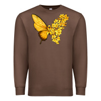 Chestnut flowers and childhood cancer ribbon butterfly Premium Sweatshirt - texasbilliewilder