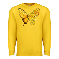 Lemon flowers and childhood cancer ribbon butterfly Premium Sweatshirt - texasbilliewilder