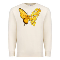 Sandshell flowers and childhood cancer ribbon butterfly Premium Sweatshirt - texasbilliewilder