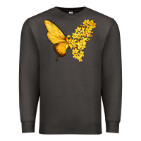 Smoke flowers and childhood cancer ribbon butterfly Premium Sweatshirt - texasbilliewilder