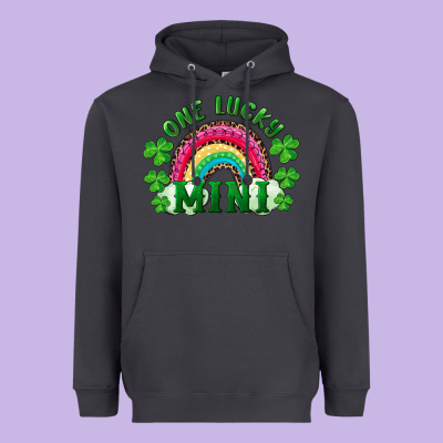 St Patrick's Day One Lucky Mini Heavyweight Hoodie Designed By Ranaportraitstore