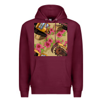 Burgundy trencher chain seamless pattern Premium Hoodie - BundleAndBundleShop