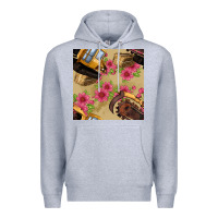 Heather Grey trencher chain seamless pattern Premium Hoodie - BundleAndBundleShop