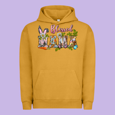 Blessed Mama Easter Urban Hoodie Designed By Barkaloodesign