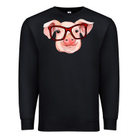 Black pig with red glasses Premium Sweatshirt - RanaPortraitStore